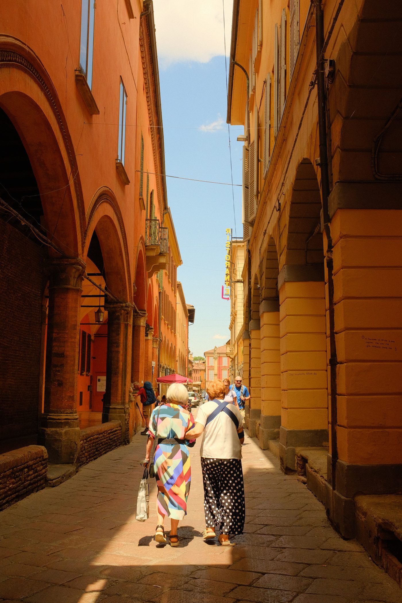 Under the porticos