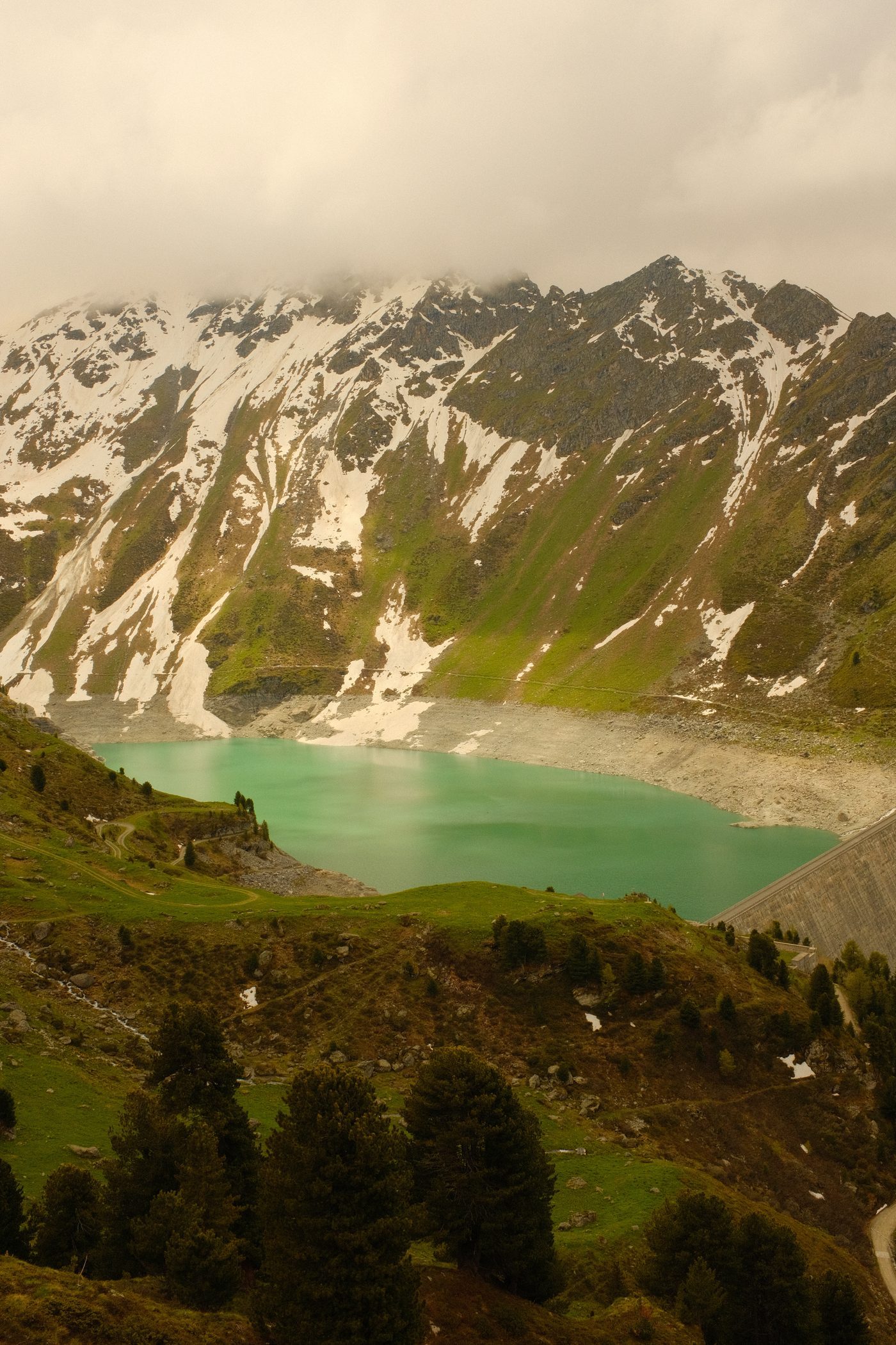 Turquoise held by snow