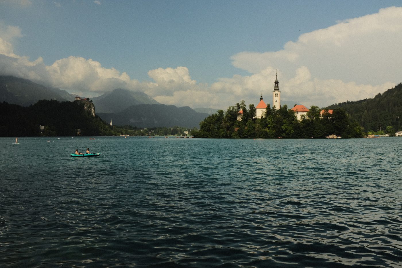Kayak past the island